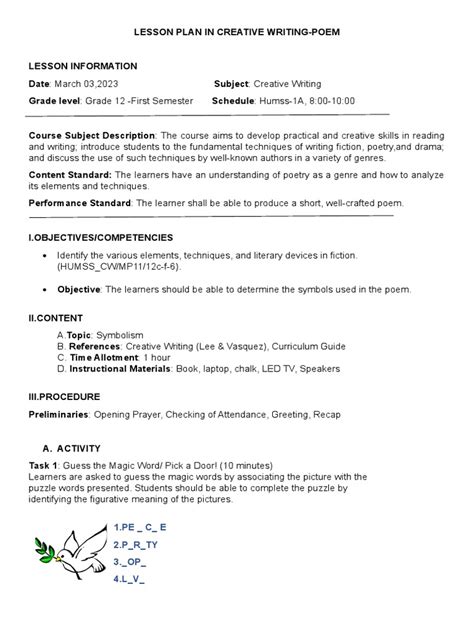 Image result for Creative Writing Learning Objectives