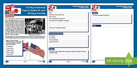 VJ Day Historical Figures Research and Writing Activity