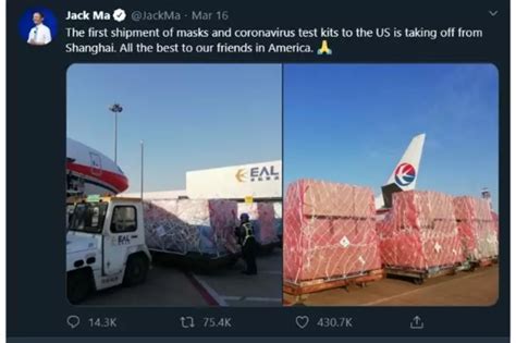 Jack Ma Sends 1 Million Masks, 5 Lakh COVID-19 Test Kits To US, Plans ...