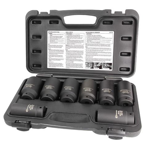 Powerbuilt 8 Piece 1/2-in. Drive Impact Rated Metric Axle Nut Socket ...