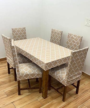 ohello® Polycotton Chair Covers Set of 6 with Table Cover are ...