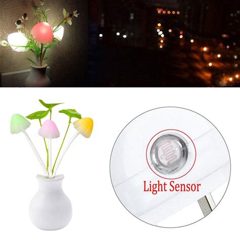 LED Dream Night Light, Auto ON / Off Sensor Mushroom Lamp (Multicolor ...