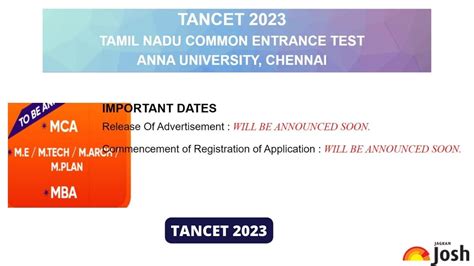 TANCET 2023 Exam Postponed, New Dates To Be Announced Soon at tancet ...