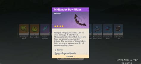 Midlander Bow Billet Genshin Impact | HoYoLAB