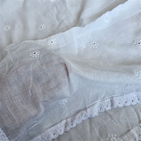 EID SPECIAL- Pure Mul Cotton White Self Design Butti With Mirror Work ...