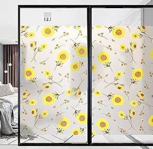 Buy HAPPYMATES Privacy Window Film Privacy Sunflower,Rose, Leaf Window ...
