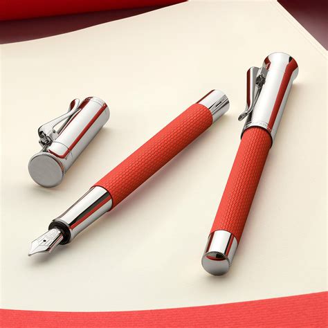Buy Graf Von Faber Castell Guilloche India Red Fountain Pen Online – Makoba