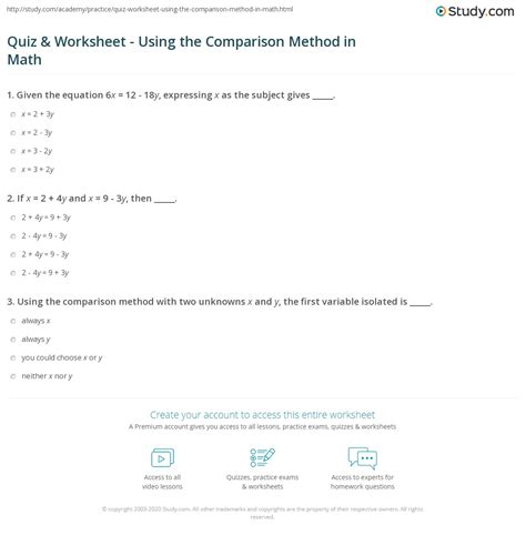 Image result for Comparison Method Math