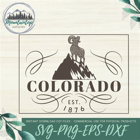 Colorado State Animal SVG Bighorn Sheep Gift Colorado Mountains DXF ...