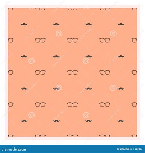 Mustache and Eyeglasses Seamless Pattern Stock Vector - Illustration of ...