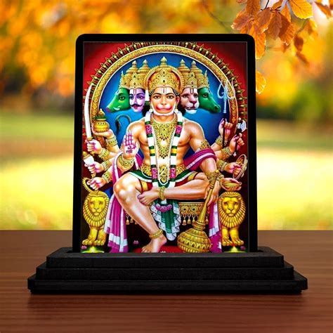Buy Plan To Gift Panchmukhi Hanuman Wooden Idol - Glossy Finish/Size ...