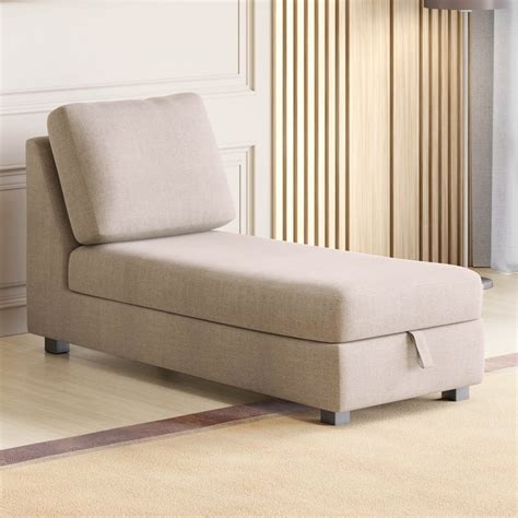 Buy Wells Fabric Chaise - Beige from Home Centre at just INR 46249.0