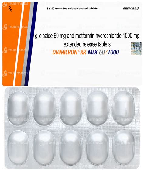 Diamicron Xr Mex 60/1000 Tablet 10: Uses, Side Effects, Price & Substitutes