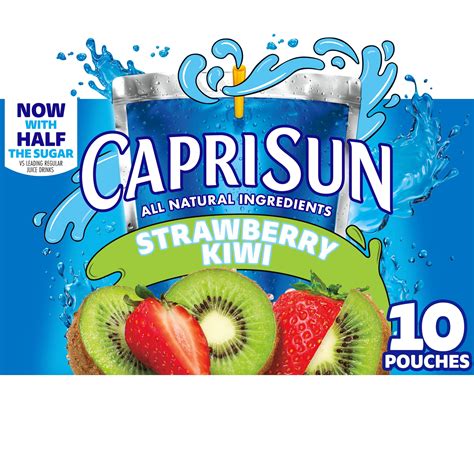 Capri Sun Strawberry Kiwi Juice Box Pouches, 10 ct Box, 6 fl oz Pouches ...