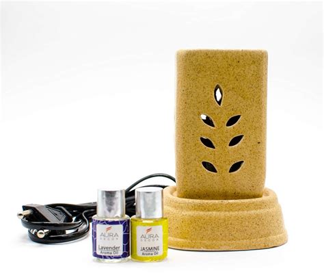 AuraDecor Electric Aroma Diffuser Gift Set with 2 Aroma Oils 10ml Each ...