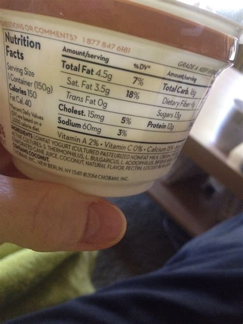 Chobani Coconut Greek Yogurt Nutrition Facts | Besto Blog