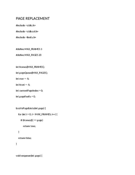 PAGE Replacement - PAGE REPLACEMENT #include #include #include - Studocu