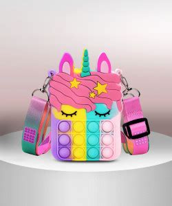 Kiditos Multicolor Sling Bag Unicorn Pop It Bag for Girls Kids Pop It ...