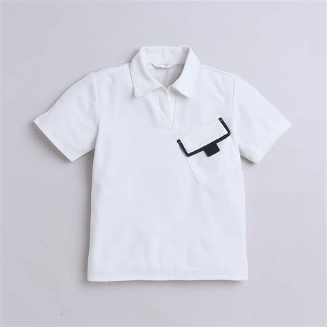 Shop Half Sleeves Pocket Detail Collared Tshirt And Tape Detail Cargo ...