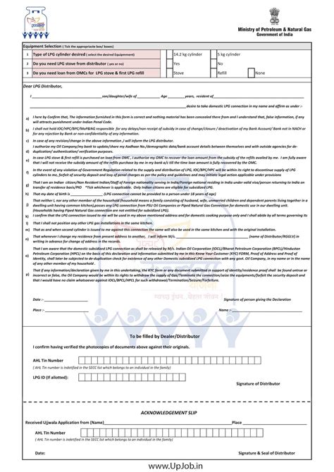 Free LPG Connection by PMUY UJJWALA Yojana Application Form In Hindi