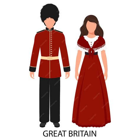 Un hombre y una mujer en trajes populares británicos cultura y ...