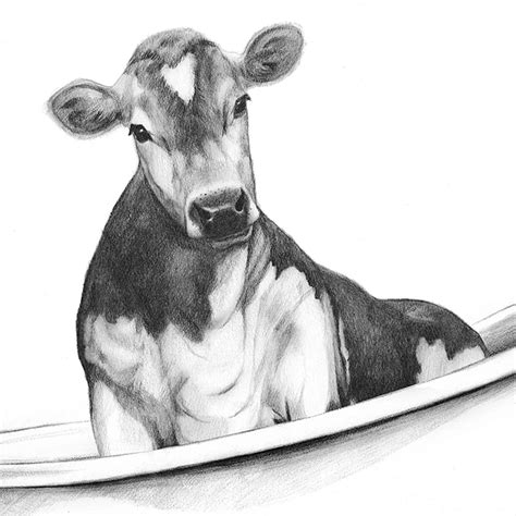 Farm Cow In Bath Tub Canvas Wall Art, 12x16 | At Home
