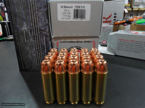 50 BEOWULF, UNDERWOOD AMMO, 325 GRAIN BONDED-JHP, 1870 FPS, 20 ROUND ...
