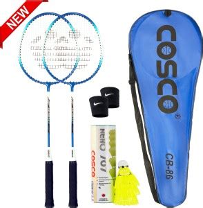 COSCO Badminton Kit - (2 CB-86 Racket, Aero 707 "6 Shuttle", 2 Wrist ...
