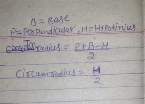 Formula for right angle triangle in cirumraidus and inradius - Brainly.in
