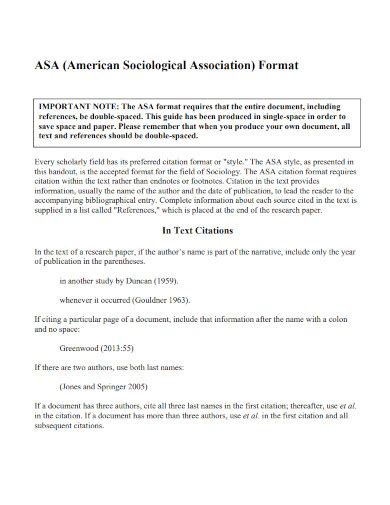 Image result for Example of Asa Style Paper