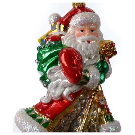 Blown glass Christmas ornament, Santa Claus with gifts | online sales ...