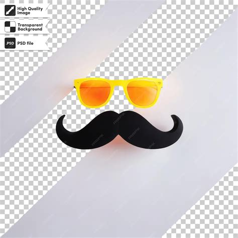 PSD mustache and glasses on transparent background with editable mask ...