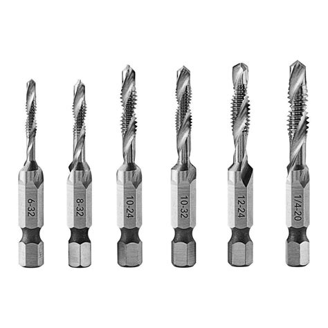SAE Combination Drill/Tap Bit Set, 6 Piece