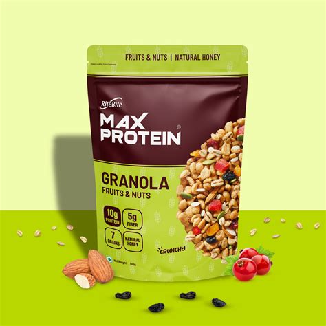 Max Protein Granola - Fruits & Nuts - 500g – RiteBite Max Protein
