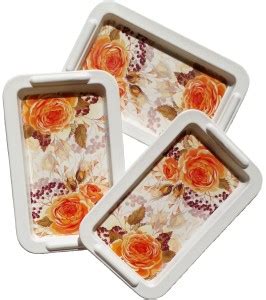 Vinayak Jee Traders Crystalware Melamine Square Serving Tray, Flower ...