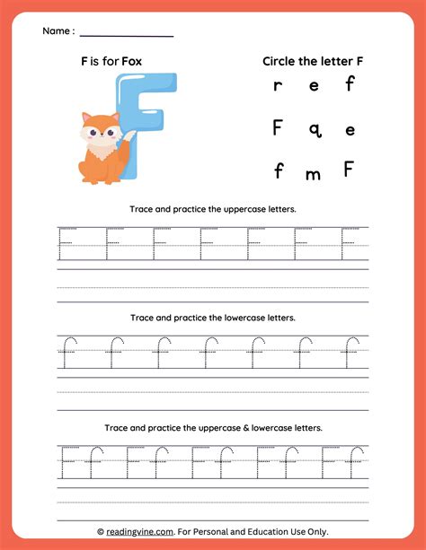 Tracing Letter F | Worksheets for Preschool