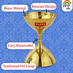 Buy Hazel Nanda Deep Brass Diya Oil Lamp Puja S15 - Golden Online at ...