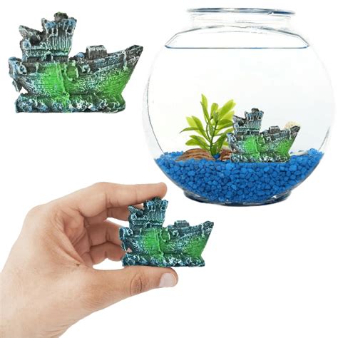 VAYINATO® Fish Tank Decoration Items Ship Aquarium Decorative Toy, 8cm ...