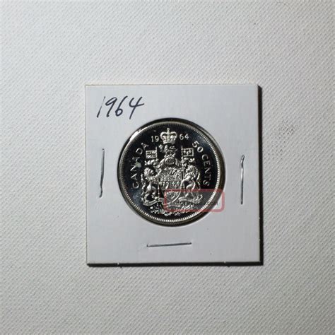 Canadian Silver Fifty Cent Coin Year 1964