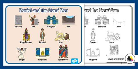 Daniel and the Lions' Den Word Mat