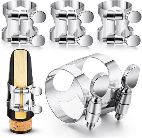 Amazon.com: Treela 4 Pcs Clarinet Ligature Bb Clarinet Ligature Silver ...