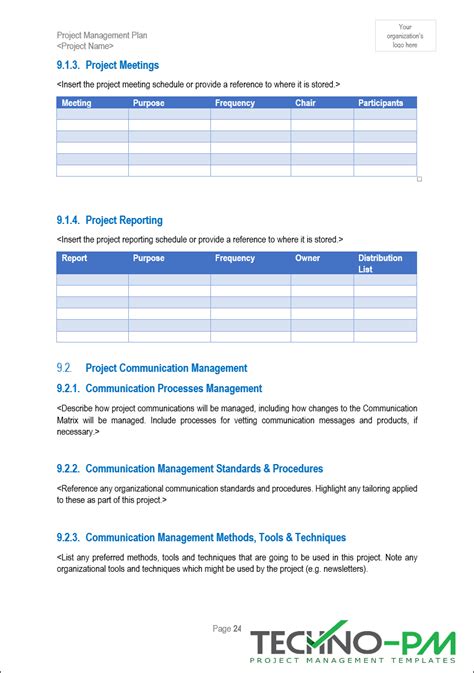 Project Management Plan Template 的图像结果