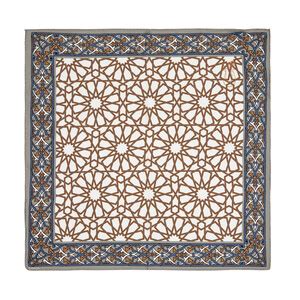 Green Tomb Silver Satin Silk Pocket Square Model 05 | Ipekevi