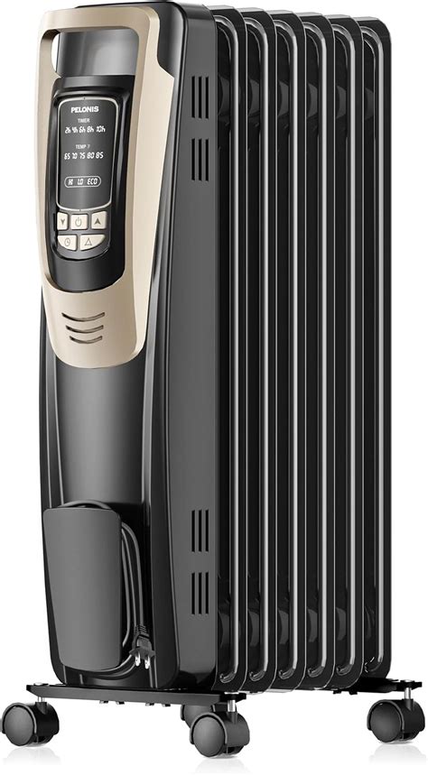 PELONIS Champagne Oil Filled Radiator Heater with Remote and Thermostat ...