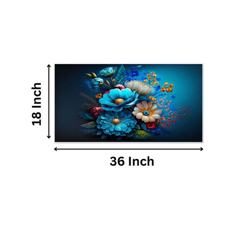 Elegant Blue Flowers on Dark Wall Painting – Nestroots