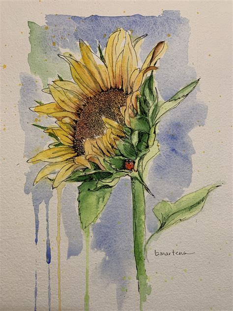 Sunflower Watercolor Painting