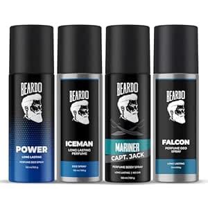Buy Beardo Power, Iceman, Mariner Captain Jack & Falcon Body Spray for ...