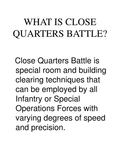 PPT - CLOSE QUARTERS BATTLE PowerPoint Presentation, free download - ID ...