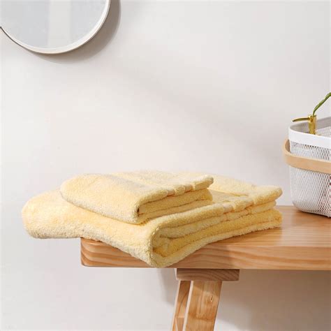Plushy Sunny Yellow 100% Cotton Towel Set of 2 Online - Premium Towel ...