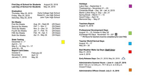 Dixie Elementary - School District Instructional Calendar - Tyler Isd ...